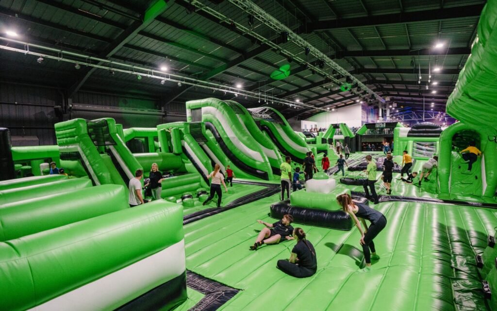 Thrilling ninja obstacle course featuring monkey bars and climbing challenges