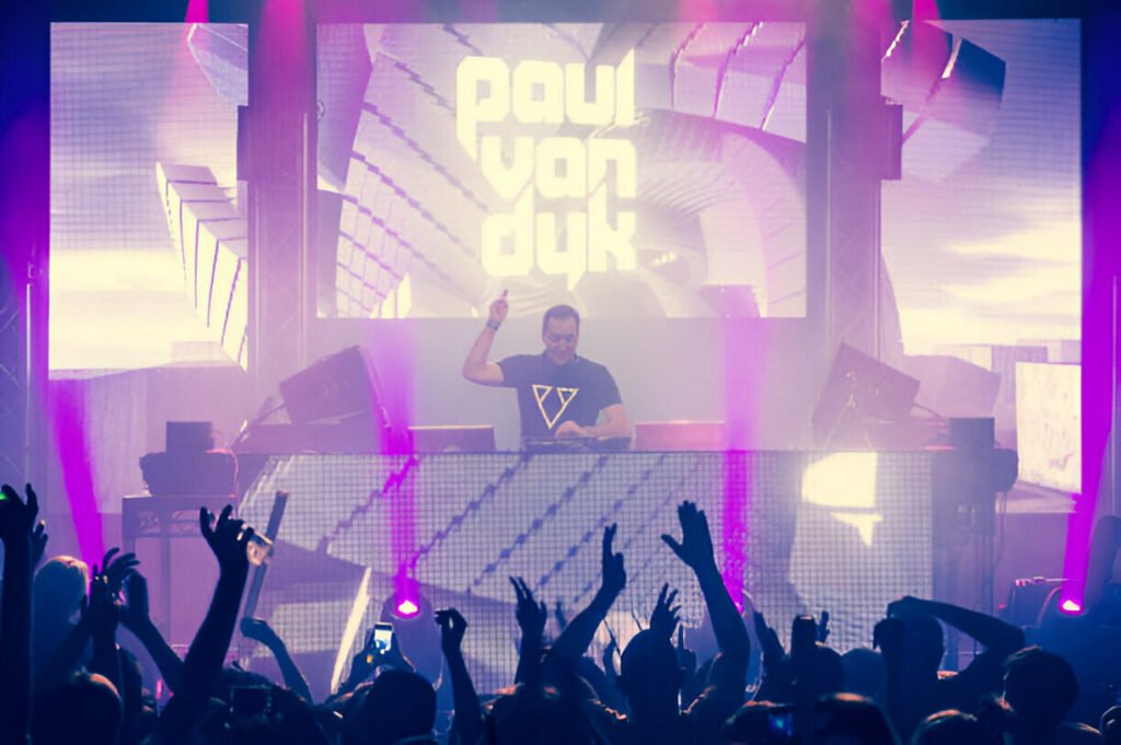 Paul Van Dyk Live at Electric Brixton – Unforgettable Night of Dance Music. Paul Van Dyk performing live at Electric Brixton, with an electrifying crowd and stunning light effects.