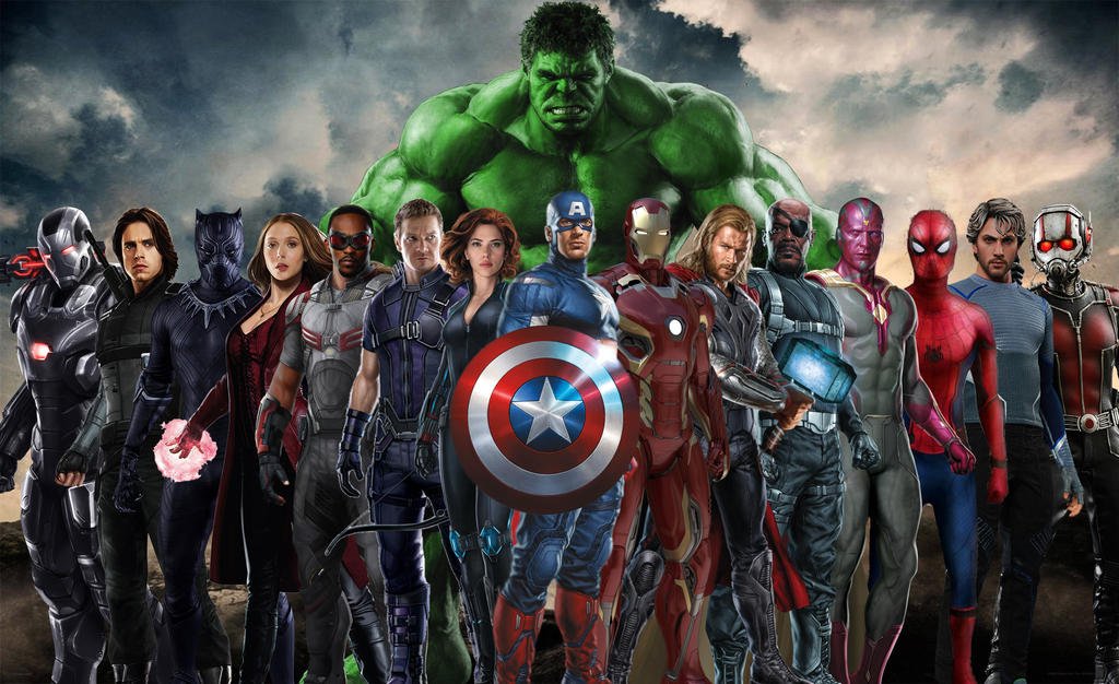 Marvel heroes from the Infinity Saga, featuring Iron Man, Captain America, Thor, Black Panther, and others Marvel heroes including Iron Man, Captain America, Thor, Black Panther, and more from the Infinity Saga.